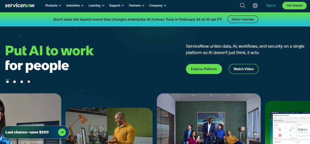 software development company - ServiceNow