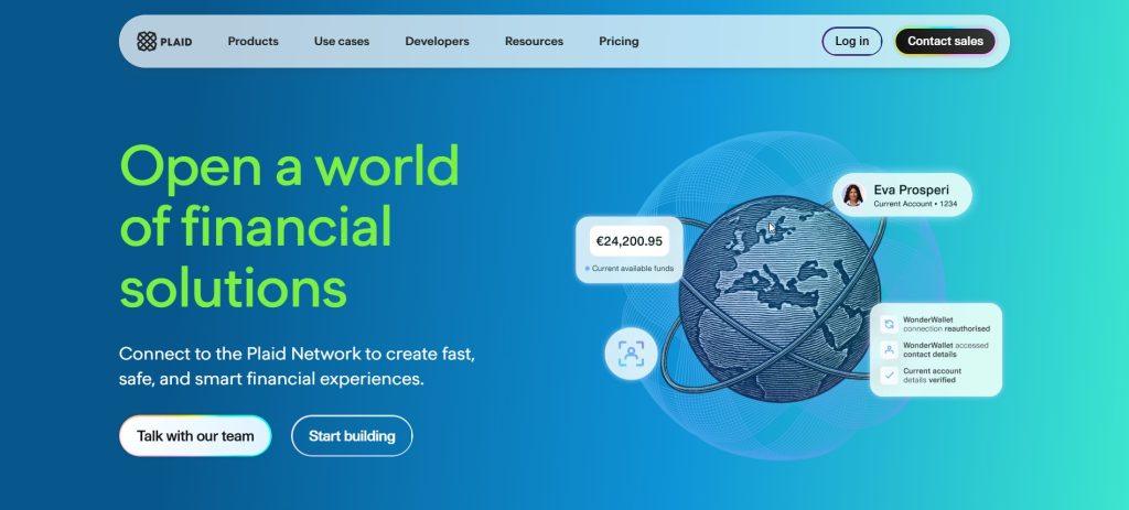 financial software development companies - Plaid 