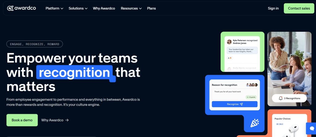 employee recognition software - Awardco 