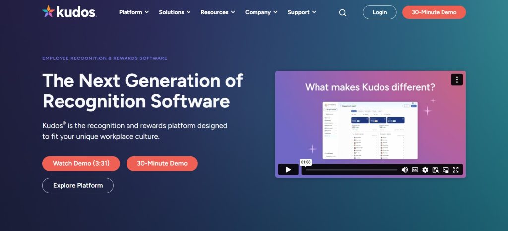 employee recognition software - Kudos  