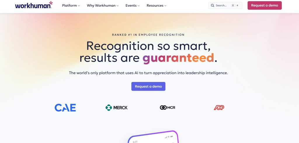 employee recognition software - Workhuman  